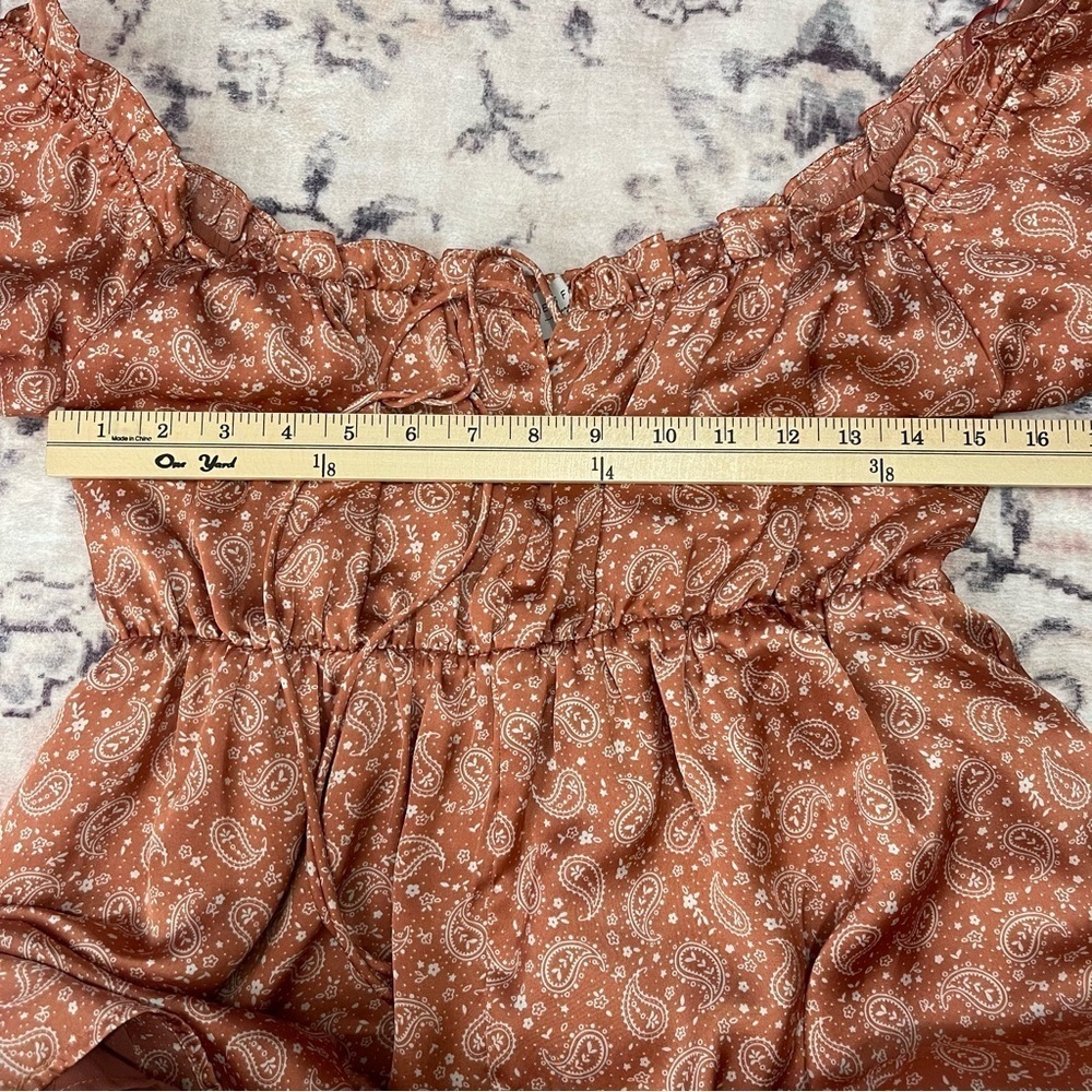 Dress Forum Babydoll Paisley Romper Size Medium - Picture 4 of 9